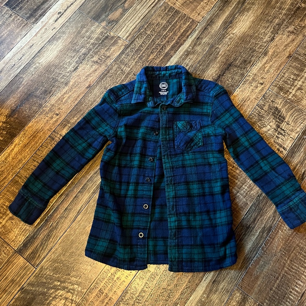 Wonder Nation Blue and Green Plaid Kids Jacket